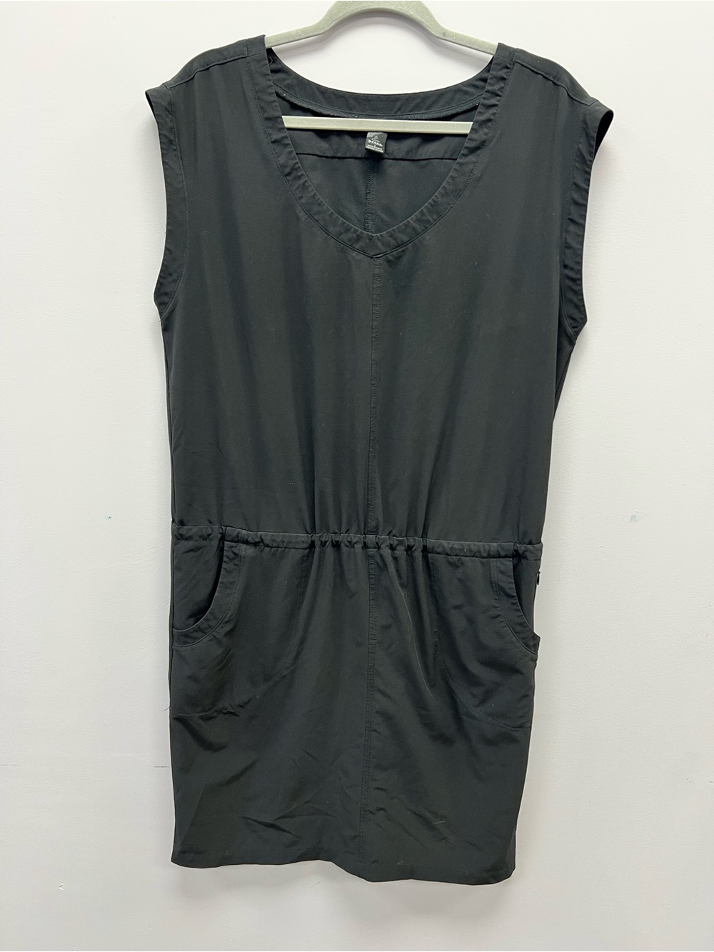 Prana Black Sleeveless V-Neck Swim Coverup with Pockets Women’s Large